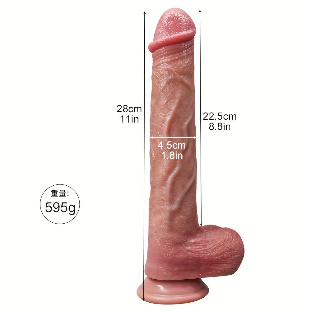 28CM Extra Long Female Simulated Penis Double Layer Liquid Silicone Dildo Realistic Female Masturbator Sex Toys Male Anal Plug Female Vaginal Plug