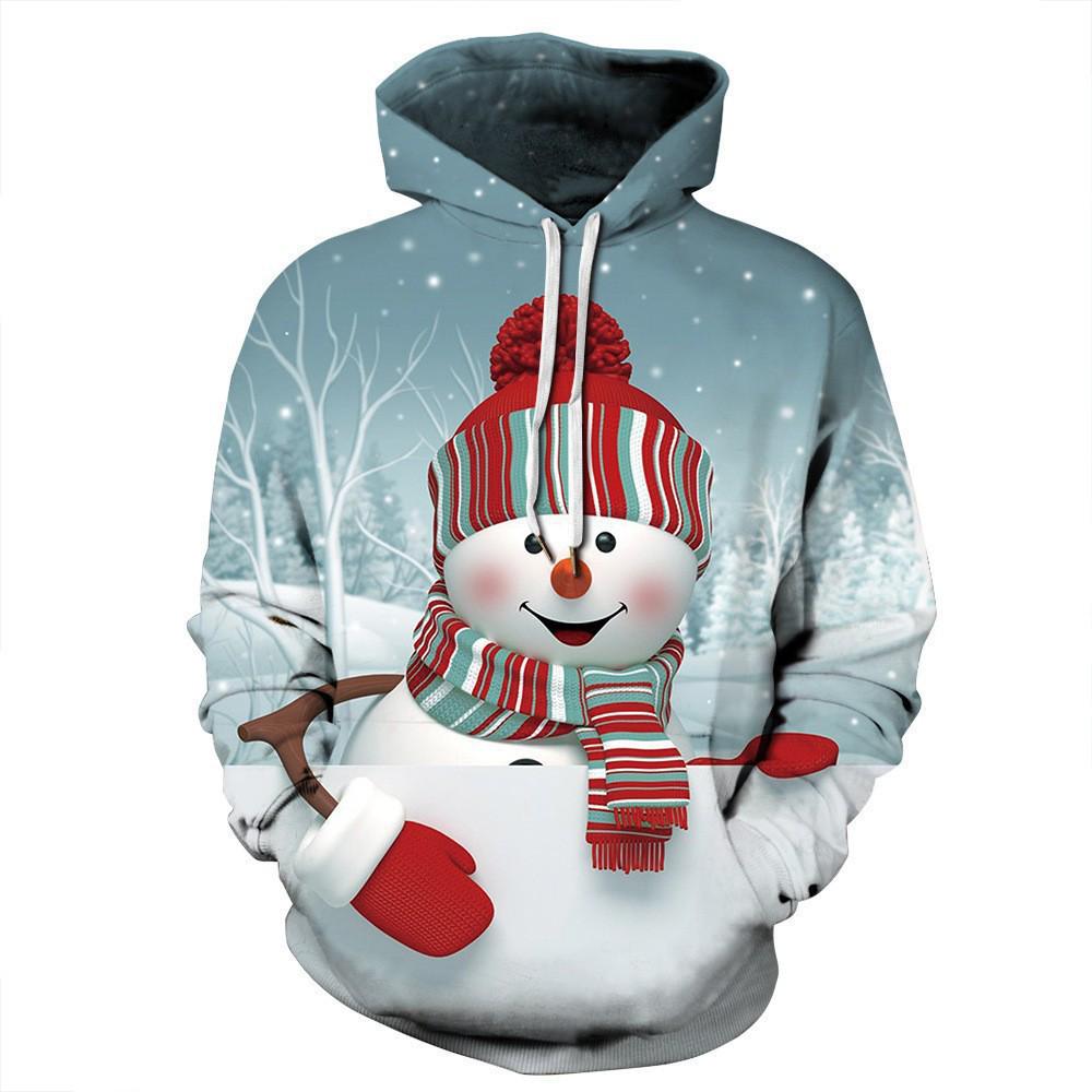 3D Snowman Cartoon Hoodie: Unisex Loose-Fit Sweatshirt for Spring & Autumn 2025