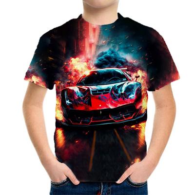 Boy Clothes Racing Graphic Children's T-Shirt Short Sleeve Kids Clothes 3D Fashion Clothing Boy Children Summer Clothes