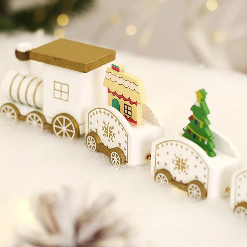 3 Styles of Christmas Decorations, Christmas Painted Wooden Train Ornaments, Children's Toys and Gifts
