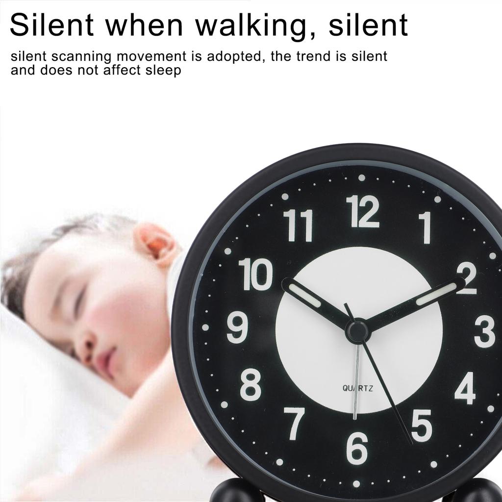 Battery Operated Clock Glow-in-the-Dark Alarm Clock Bedroom Children's Table Non-Ticking Silent Operation For Bedroom