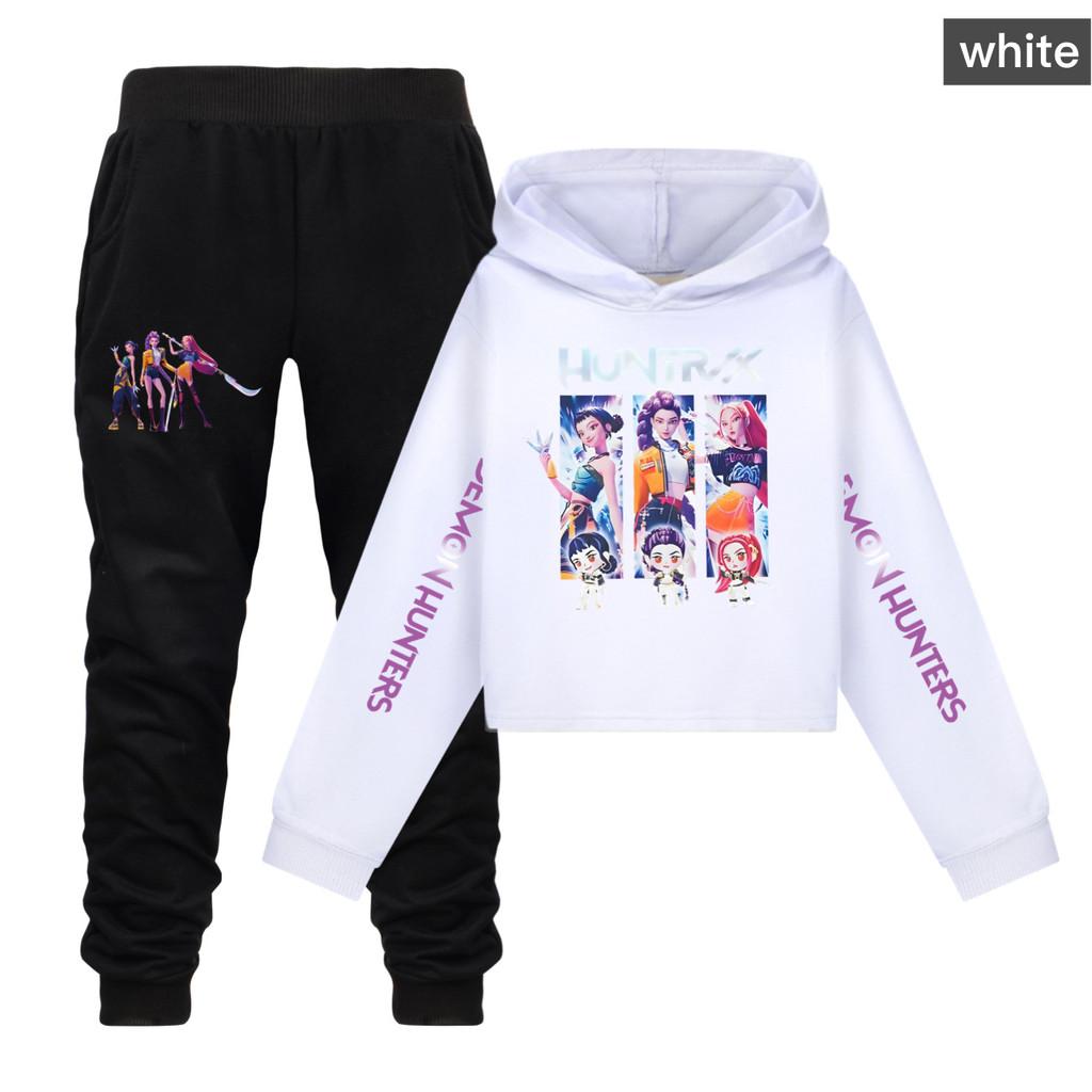 Kpop Demon Hunters Girls Cotton Casual Set With Long Sleeve Hoodie And Pants For Ages 110-170cm