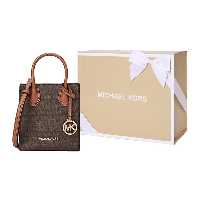 Michael Kors Mk Mercer Monogram Accordion Crossbody Tas Dames Handtassen Eikel-Bruin 35T1GM9C0I-200