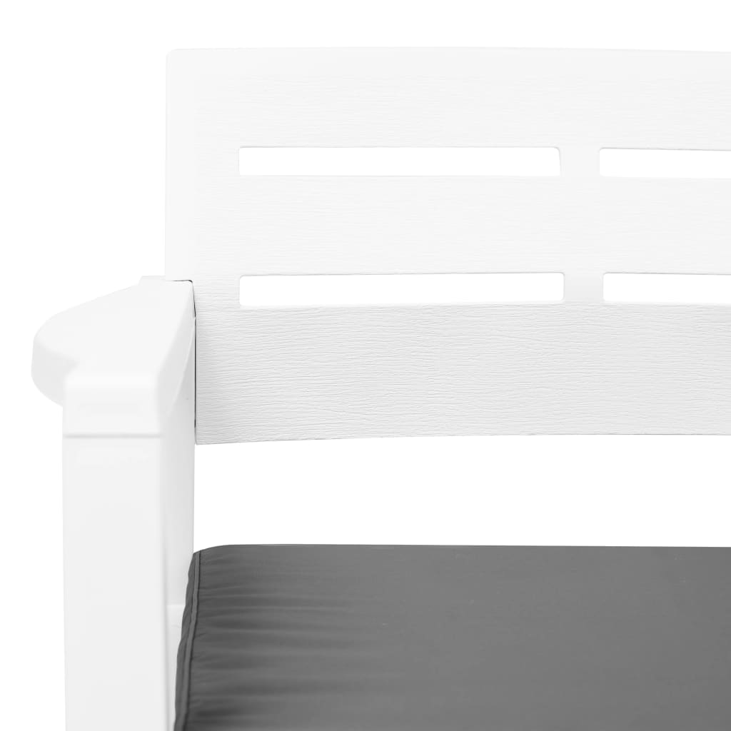 3 Piece Garden Dining Set White Plastic