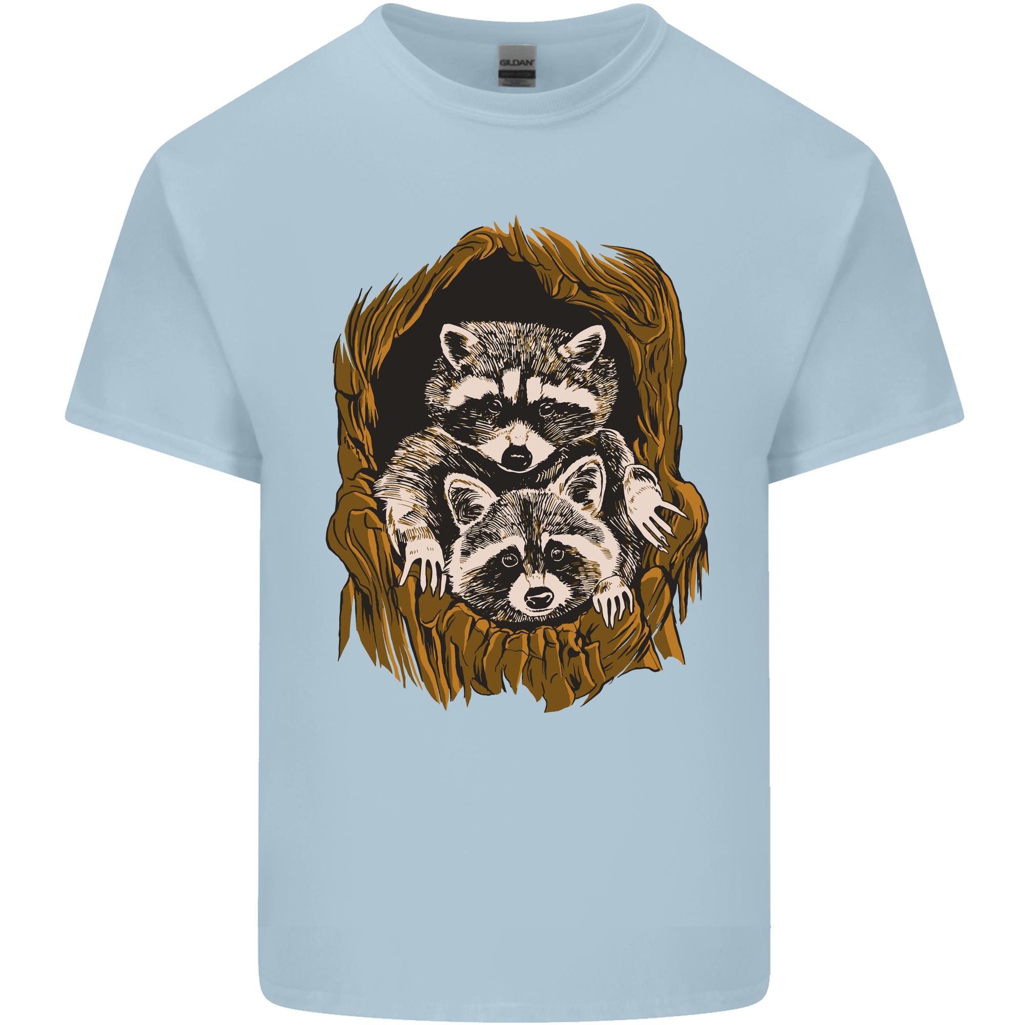 Raccoons in a Tree Unisexs Light Cotton TShirt S