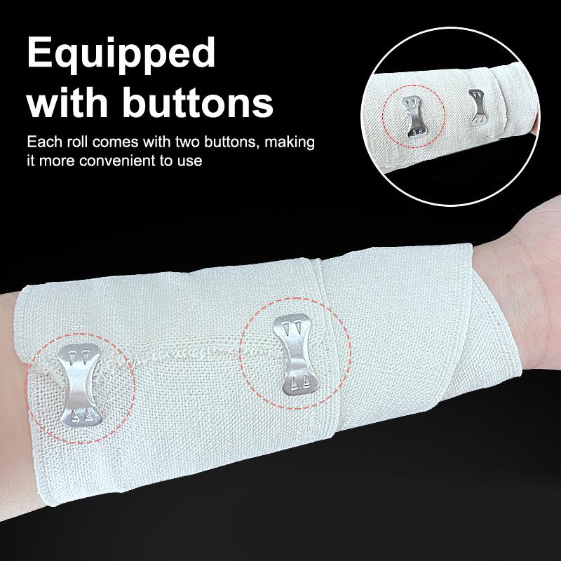 1 Rolle Elastische Kompressionsbandage mit Haken, Sportstützband für Knöchel, Handgelenk, Arm, Bein, Wundversorgung Erste-Hilfe-Maßnahme