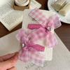 Koreanische Version von rosa und blau kariertem Liebes-Haarspange Haargummi wilde Kinder-Haaraccessoires Haarseil Seitenklemme