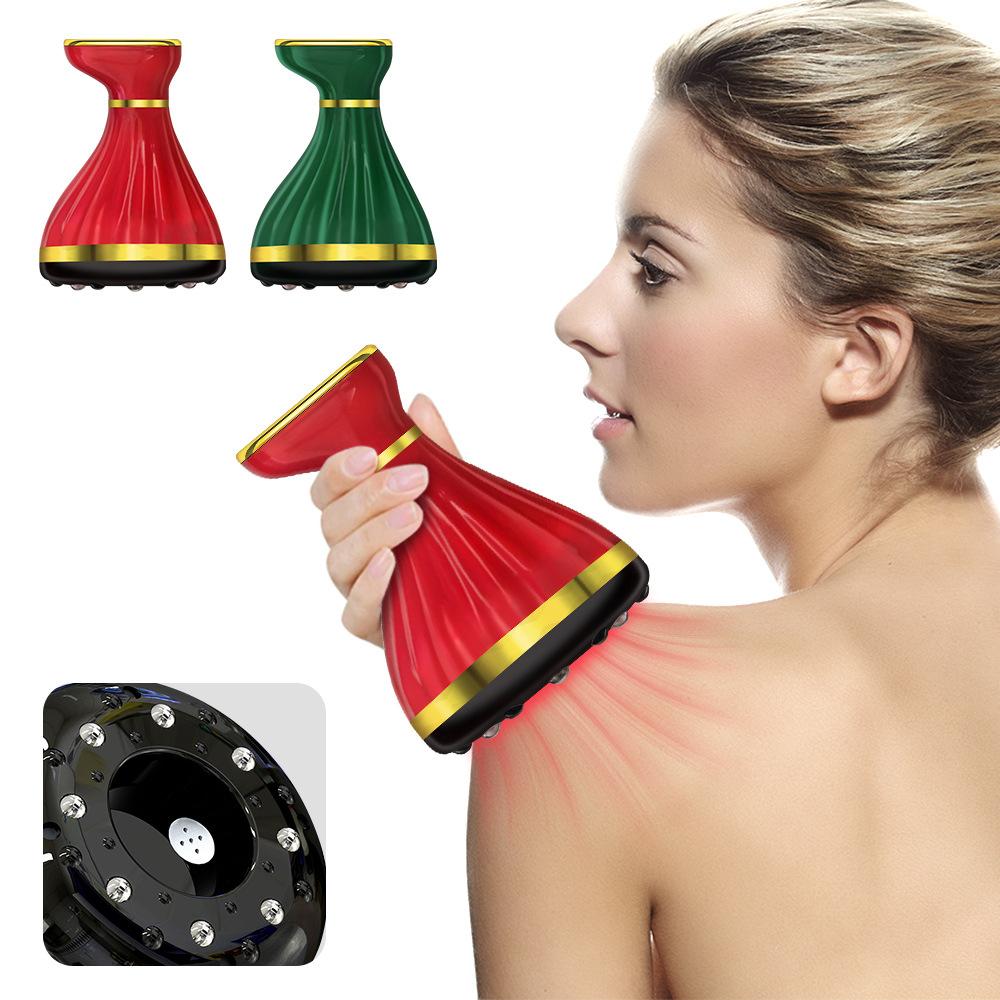 

Home Electric Guasha Scraping Massage Cupping Body Massager Vacuum Cans Suction Cup Heating Anti-Cellulite Gua Sha Massager зелёный
