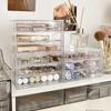Clear Acrylic Jewelry Organizer Boxes Grids Dustproof Drawer Table Cosmetic Organizer Set Layers Makeup Powder Storage Rack Gift