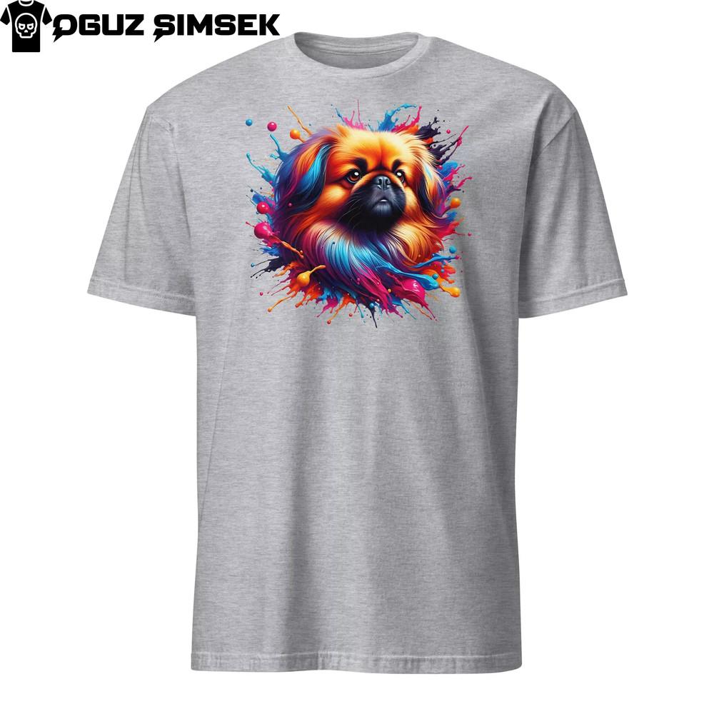 Colorful Pekingese Dog Unisex T-Shirt | Vibrant Short Sleeve Tee for Dog Lovers