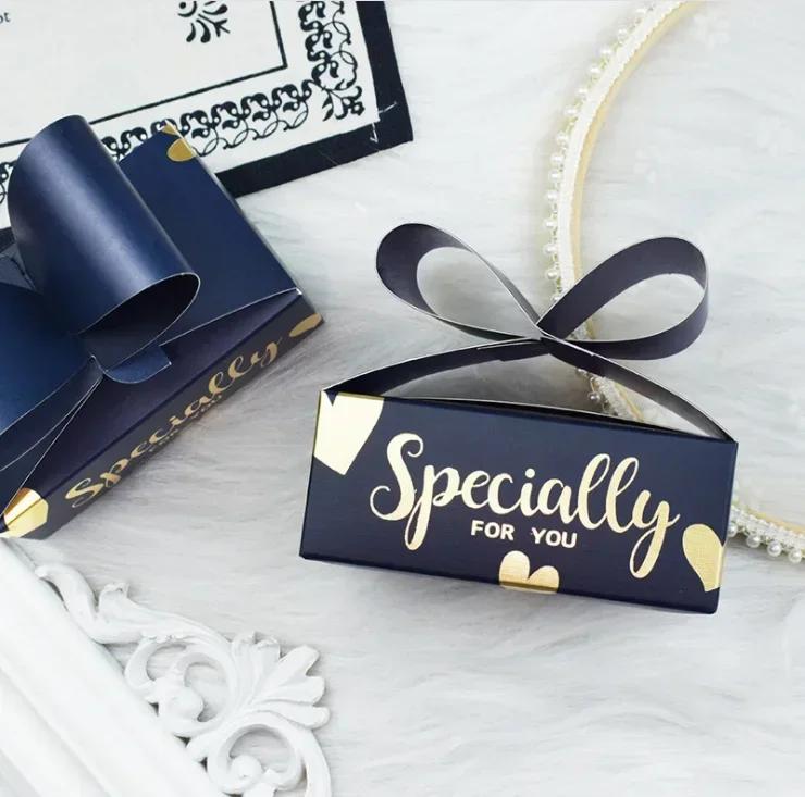 10Pcs Party Wedding Favors Cookies Decoration Candy Gift Bag Bow Paper Box As Soap Cookie Candy Little Gift Packaging