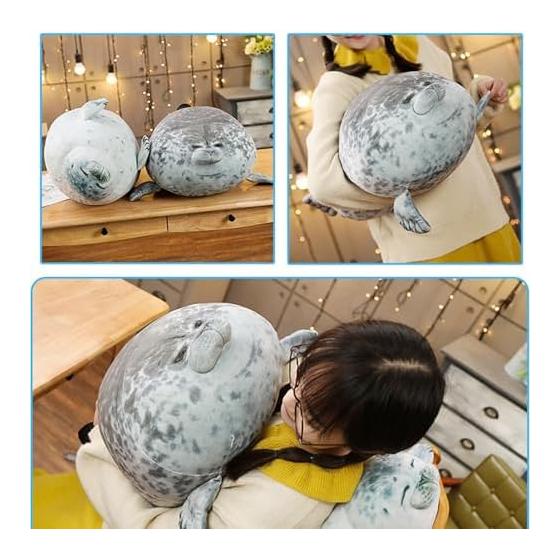 Seal Stuffed Animal, Stuffed Animal, Hugging Pillow, Available in 4 Sizes, Fluffy, Super Soft, Sleeping Pillow, Nap Pillow, Hugging, Stress Relief,