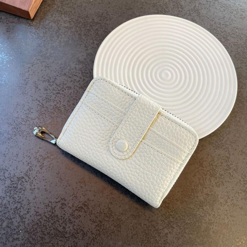 First-layer Cowhide Organ Multi-card Card Bag Women's Cover Zipper Change Purse Leather ID Clip Short