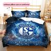 Custom Name Schalke 04 Pattern Bedding Quilt Set  Home Decoration  Gift (1 * duvet cover + 2 * pillowcase  without core)
