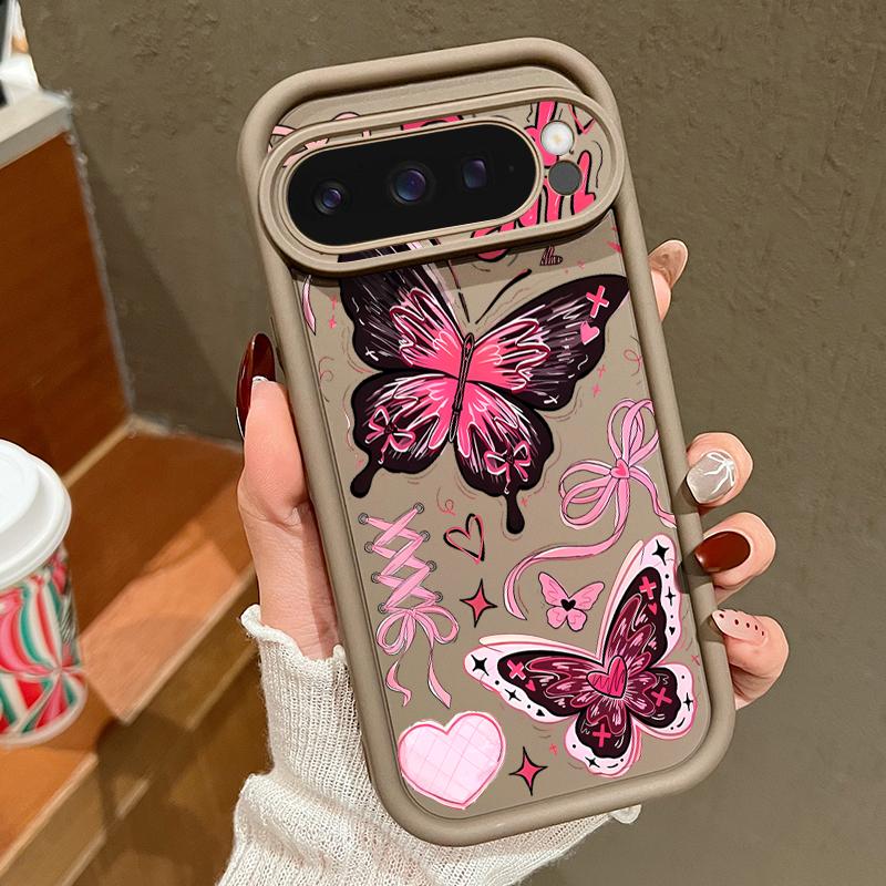 Lucky Bowknots Butterfly Pattern Case For Google Pixel 10 Pro XL Shockproof Bumper Silicone Cover For Pixel 9A 9 8 7 Pro 8A 7A