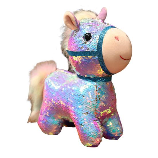 Sequin Horse Doll National Style Fabric Auspicious Meaning Zodiac Horse Theme Doll Traditional Crafted Pony