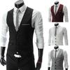 Vests for Men Slim Fit Mens Suit Vest Male Waistcoat Gilet Homme Casual Sleeveless Formal Business Jacket
