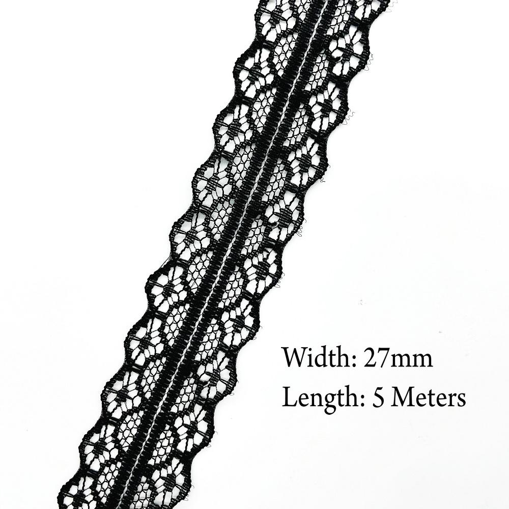 5 Meter Weiß Schwarz Spitzenband Sortierte Muster Borten für Geschenkverpackung Weihnachten Hochzeitsdekorationen DIY Basteln Nähzubehör