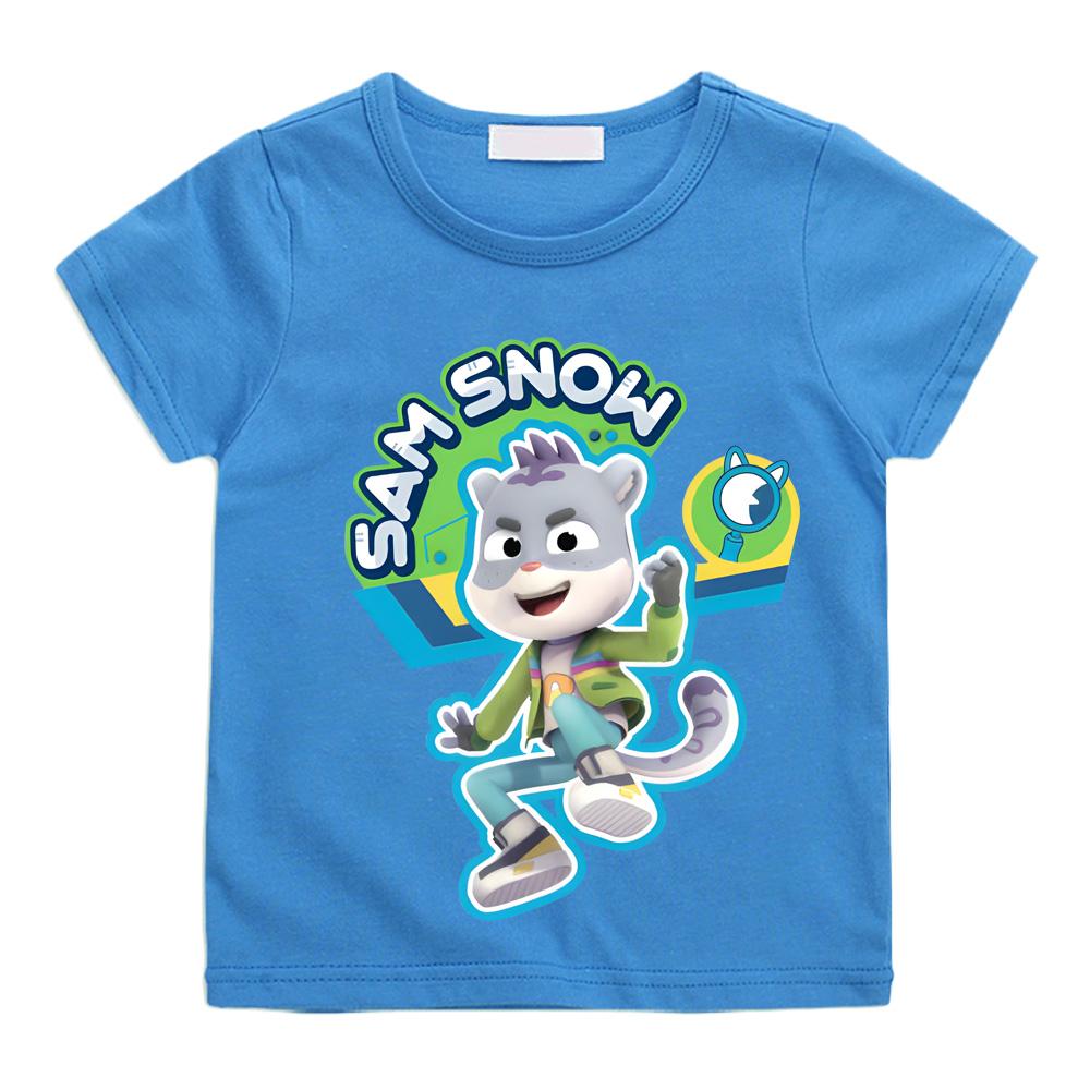 

The Creature Cases SAM SNOW YOUTH TEE Cartoon Print Cute Manga Cotton T-shirt Crew Neck Cartoon Boys Girls Kawaii T Shirt 8T темно-синього кольору