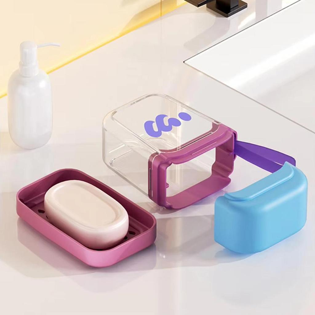 Soap Holder Travel Case Portable Soap Box Draining Dish With Lanyard  Compact Tray For Shower Outdoor Camping