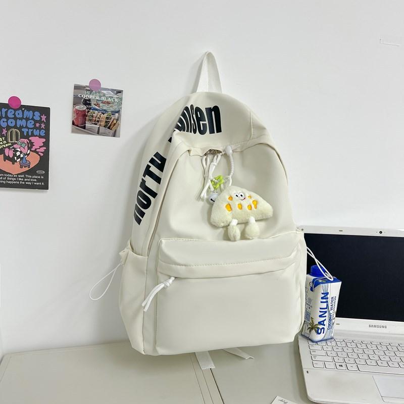 

School bag, school bag, male and female students fashion backpack, large capacity simple nylon shoulder bag, small fresh high school backpack tide single package