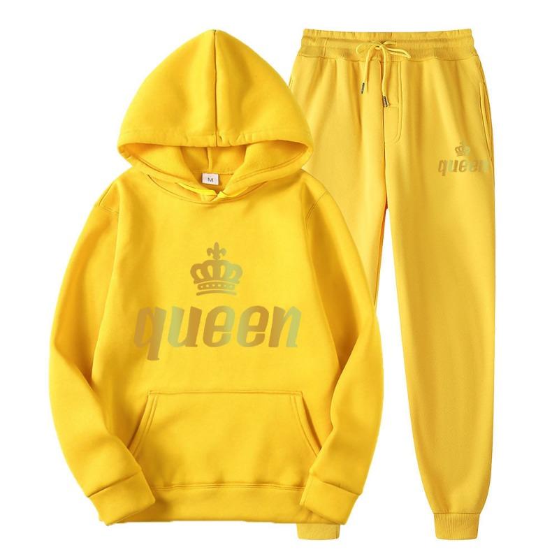 Paar Hoodie Set lässig locker langärmelige Sportbekleidung Fleecejacke Jogginghose Herren Damen Hoodies Kurzarmshirts (Herren)