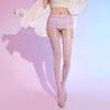 Hollow Out Lace Top Thigh High Stockings With Garter Belt Oil Shiny Sexy Erotic Lingerie Women Open Crotch Hosiery Pantyhose