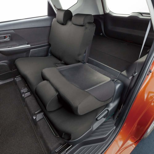 BONFORM Seat Cover, Skinny Knit, Light/Regular Car, Washable, Water Repellent Material, Rear Seat Belt Compatible, Stretchable Fabric, Free 6:4 Bunkat