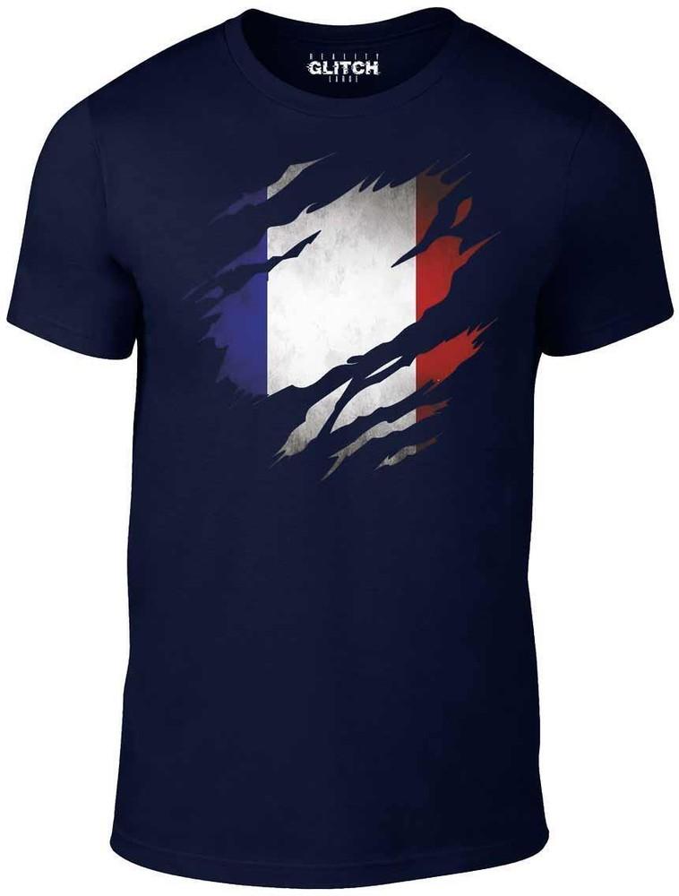 Torn France Flag - Funny T Shirt Country French Retro Fashion Cool Sport Pride