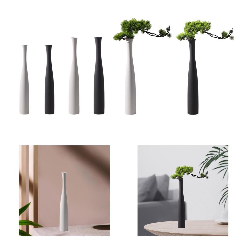 Bud Vase Flowerpot Decors Planter Tall Ceramic Flower Vase Slender Vase Floor Vase for Home Side Table Fireplace Desktop Display