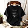 Women Hamlet Shakespeare Skull Crown Graphic T Shirt Academia Literary Book Lover Tee Vintage Reader Casual Literature Fan Tops