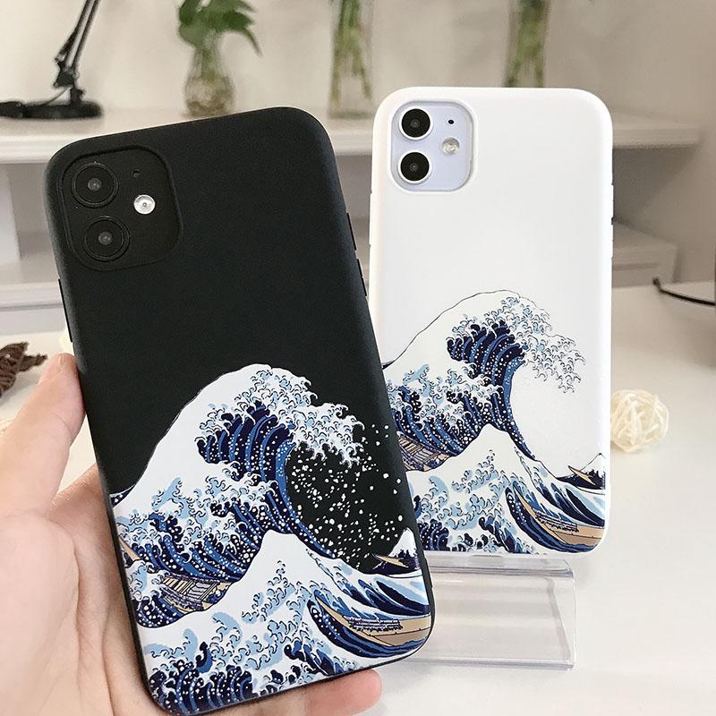 Anime Kanagawa Big Waves Ocean Wave Phone Case For iPhone 16 15 14 11 12 13 Pro Max Mini X XS XR 7 8 Plus SE Shockproof Cover
