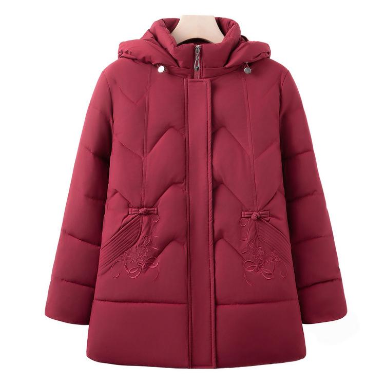 

New Mother Cotton Jacket Middle-aged and Elderly Grandma Winter Clothes Large Size Cotton Jacket Cotton Jacket Casual Jacket Winter Clothes XL красный
