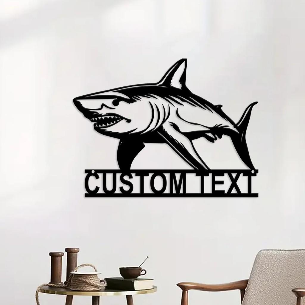 Great White Shark Metal Wall Art, Metal Shark Sign for Nursery, Ocean Animal Metal Decor, Jaws Metal Wall Hanging, Beach Theme Metal Art