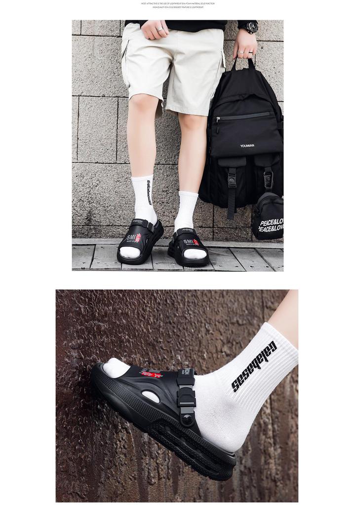 Men's Large Size Open-Toe Beach Sandals - Teen Squishy Feel Summer Slippers