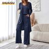 Women's Fashion Casual Long Sleeve O-Neck Pants Suits