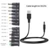 USB To DC5521 Power Cable 5V DC5.5x2.1mm Charging Cord Includes 13 Tips for Cameras Tablets and More