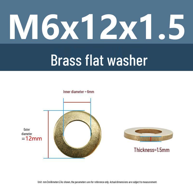 Yigu Durable Brass Flat Washers: M2-M12 Screws