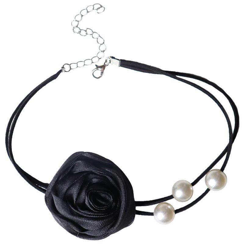 

Advanced Necklace with Floral Fashion Neck Accessories Charming Necklace New Pearl Collar Rose Flower Design Jewelry Accessory