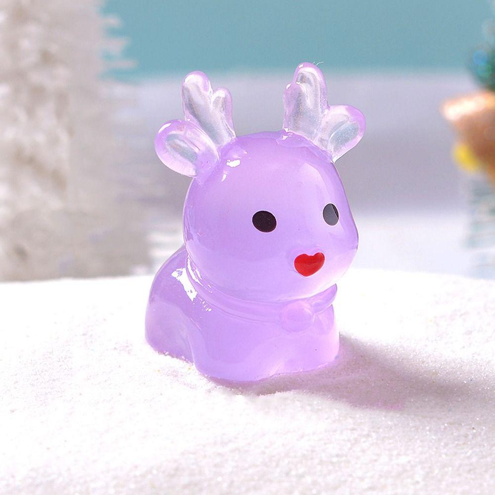 20pcs Resin Crafts Elk Miniature Figurines Cartoon Small Deer Statue Christmas Gift