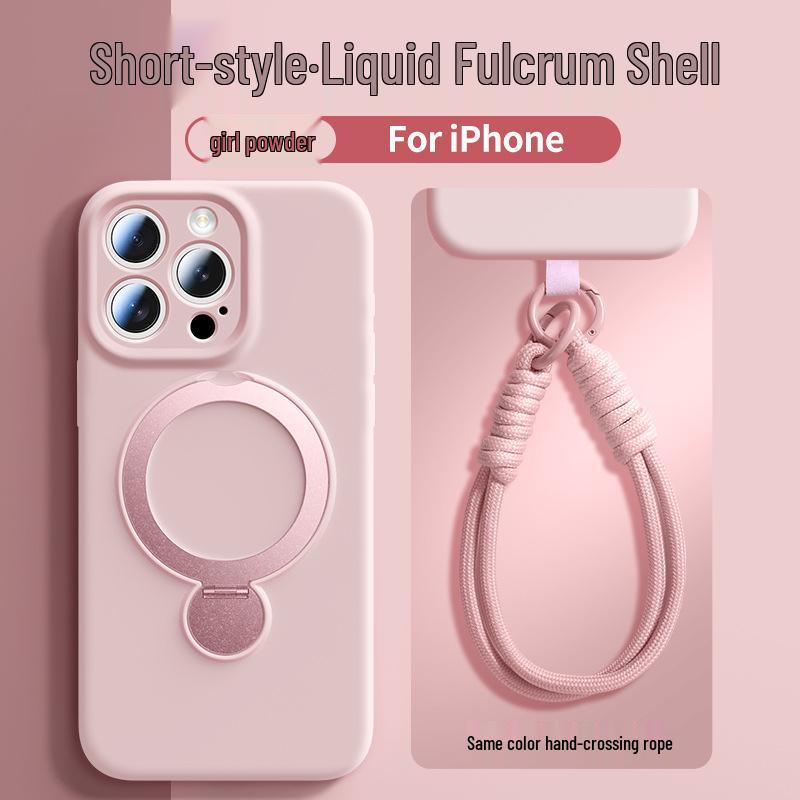 Custodia con Laccio per iPhone 17 Pro Max/Pro in Silicone Liquido Magnetica Anti-Caduta con Supporto a 360°