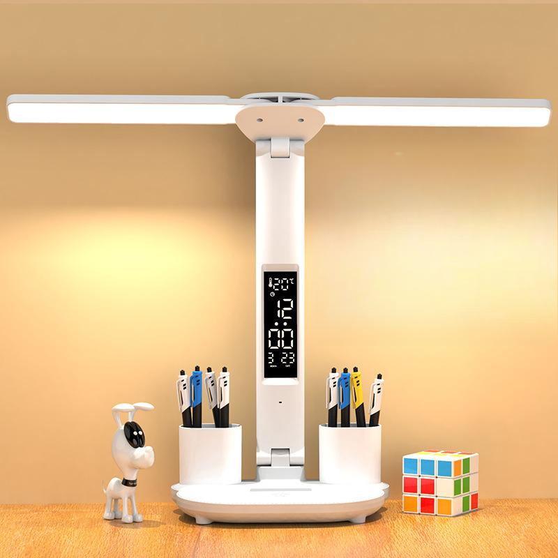 

Table Lamp LED Eye Protection Touch Dimming Desk Student Charging/plug-in Bedroom Children s Bedside Learning Folding Desk Lamp белый