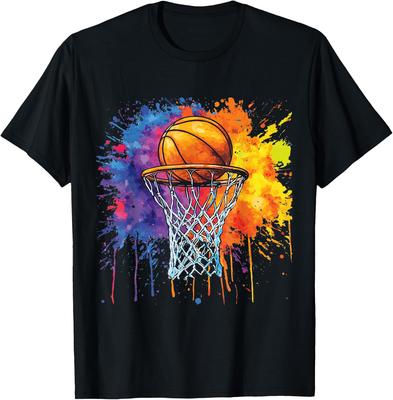 Basketball Colorful Drip for Player and Fan Graphic T-Shirt
