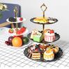3-Tier Cake Stand with Gold Handle for Cakes and Desserts, Plastic