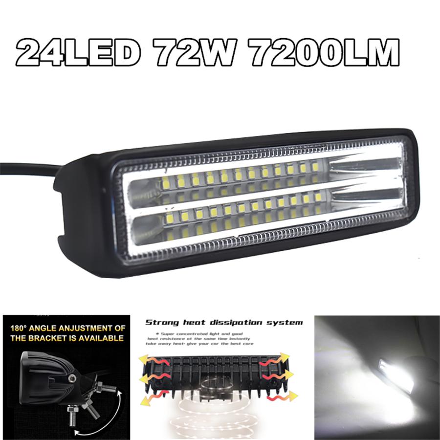 1Pc 72W SPOT LED  Work Light Lamp 12V For Boat Truck Driving ATV UTE  SUV