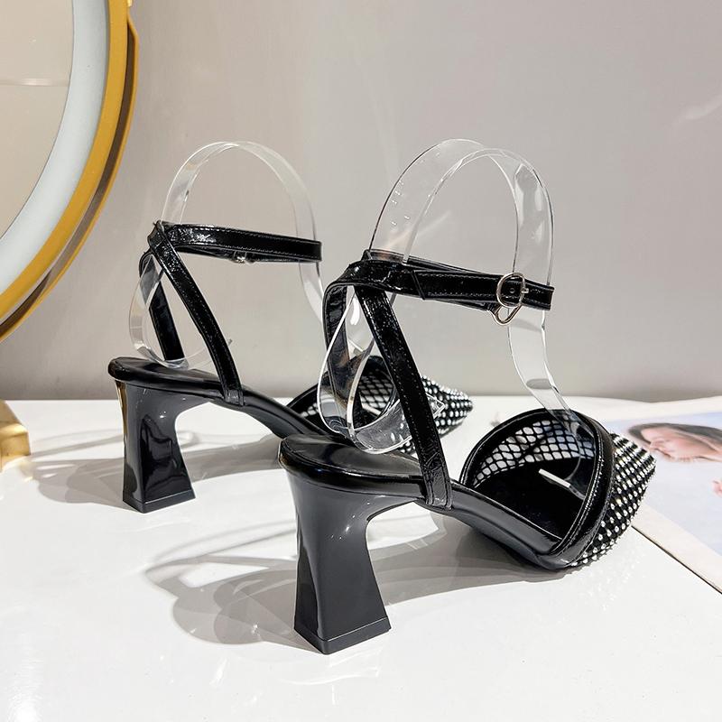 Fashion Italian Shoes with Matching Bags Set Decorated with Rhinestone African Shoes for Women Mid Heels Party Pumps  Plus Size Heels