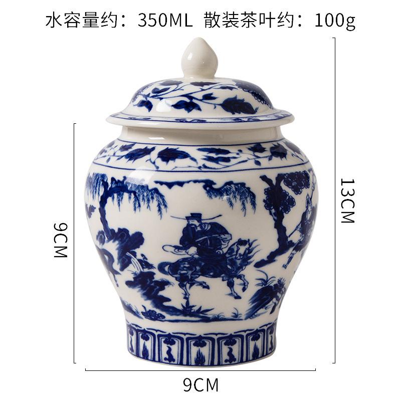 

Синяя и белая фарфоровая бытовая влагостойкая герметичная банка, китайская керамическая банка для чая, влагостойкая ретро китайская банка для хранения