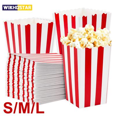12 stücke Popcorn Box Eimer Film Nacht Pommes Frites Tasse Snack Behälter Geburtstag Partei Liefert Hochzeit Weihnachten Karneval Streifen Taschen