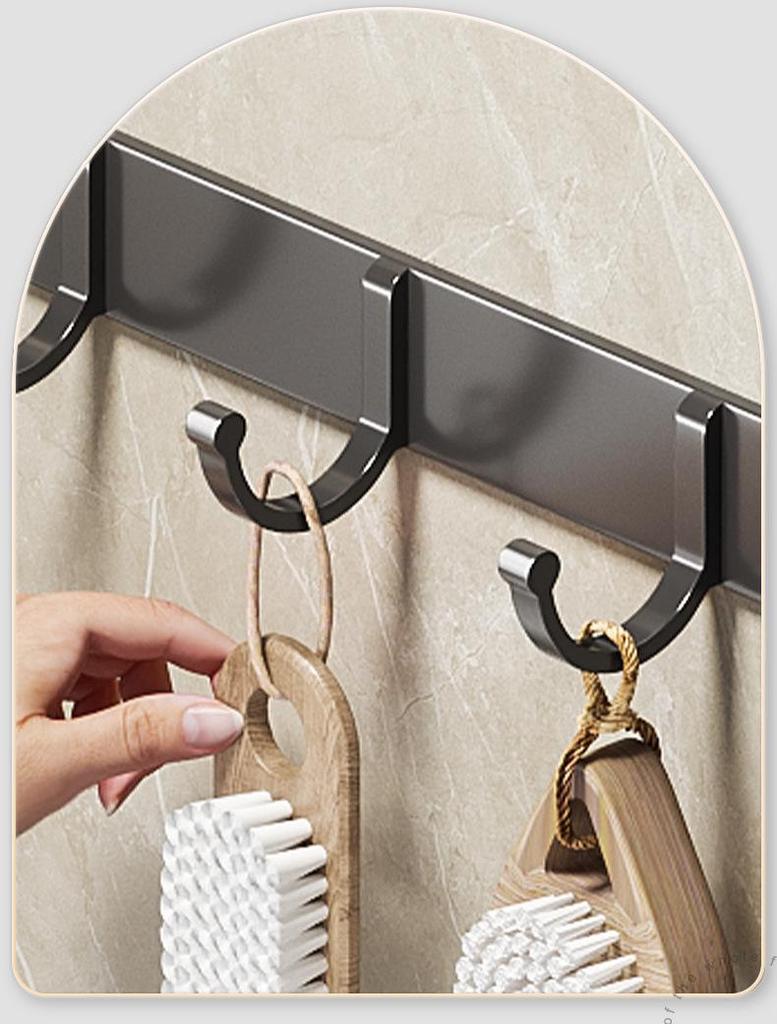 Adhesive Wall-Mounted Bathroom Clothes Hook - No Drill Required