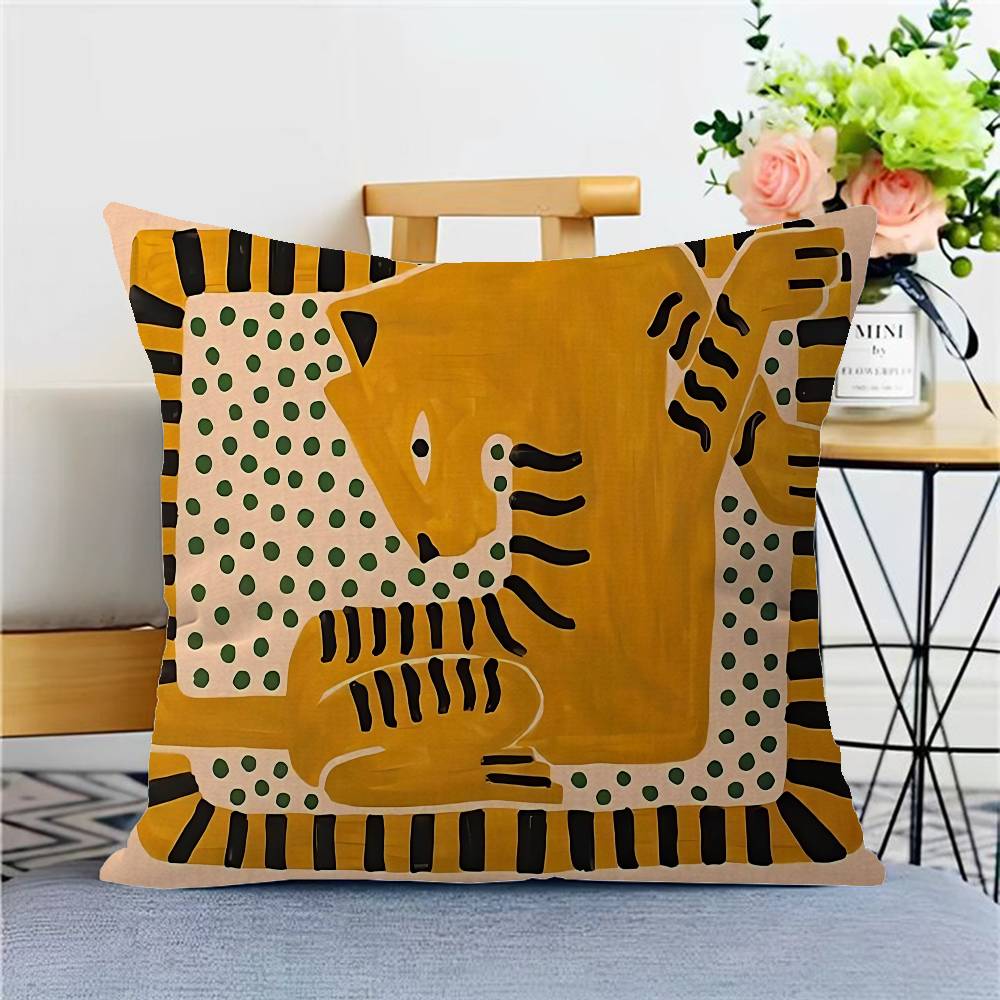 Ägypten Buntes Abstraktes Tiger Büro Kissen Kissenbezug Auto Kissenbezug 45X45CM Lendenkissen Bezug Sofakissenbezug